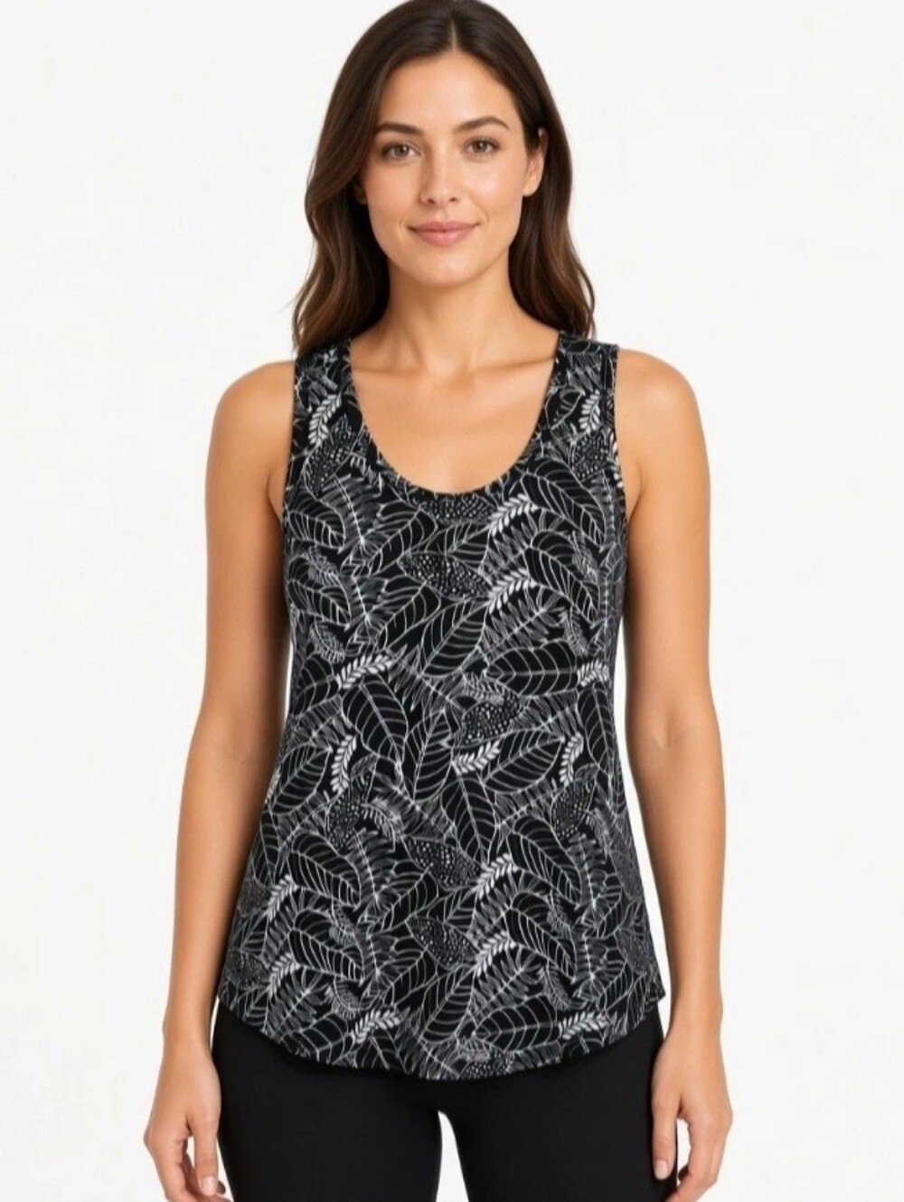LuLaRoe Tank Top Size S Womens Small Black White Leaf Pattern Sleeveless NWT New